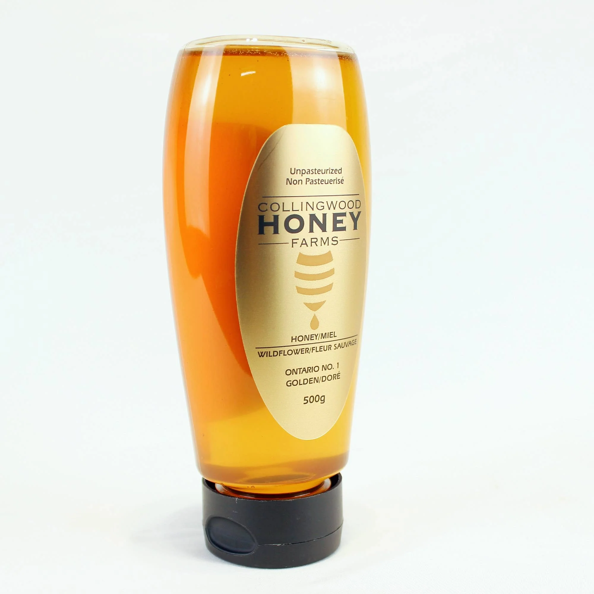 Raw Wildflower Honey, 500 Gram No-Drip Squeeze