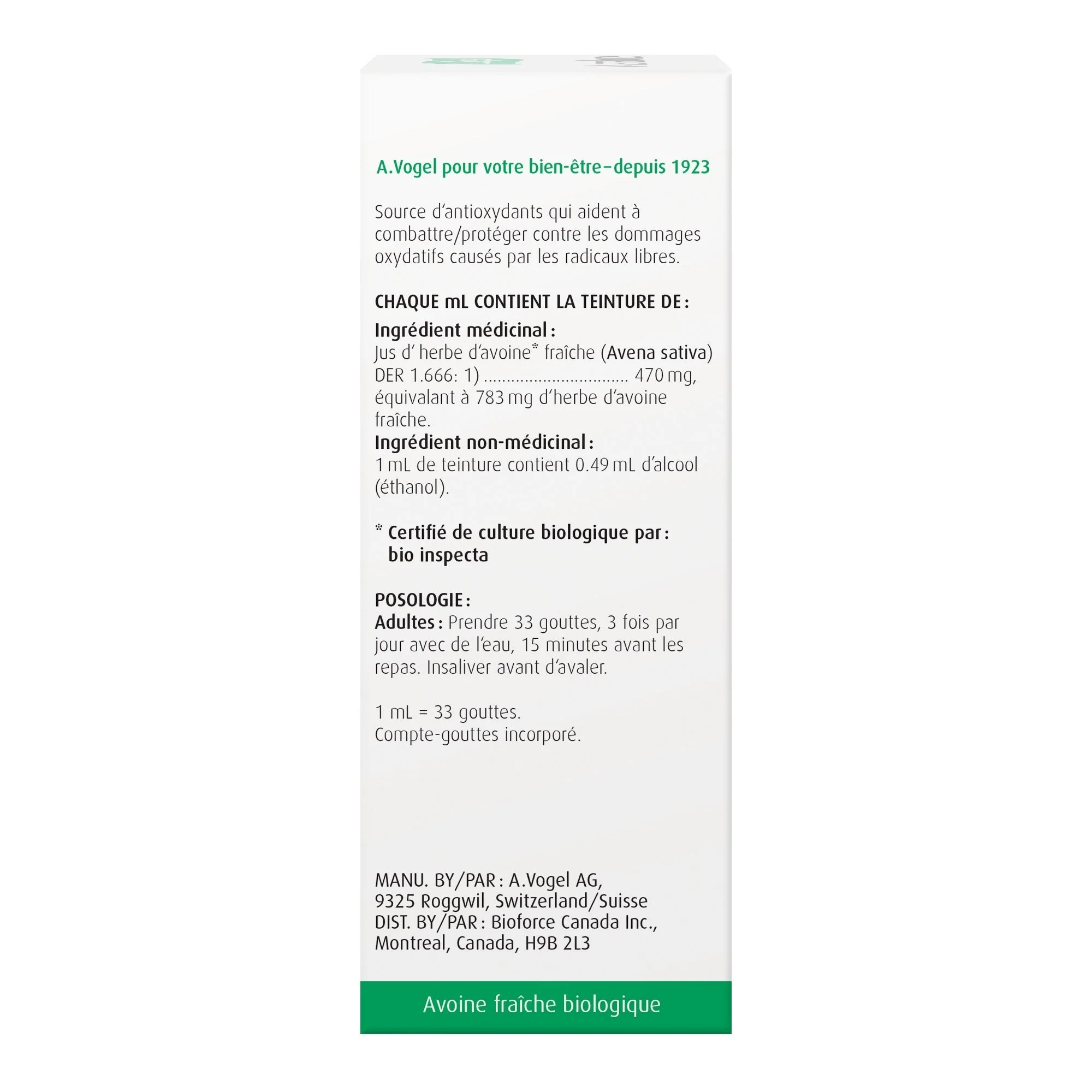 A.Vogel Avenaforce Fresh Avena Sativa Antioxidant Extract 50mL - Image 3