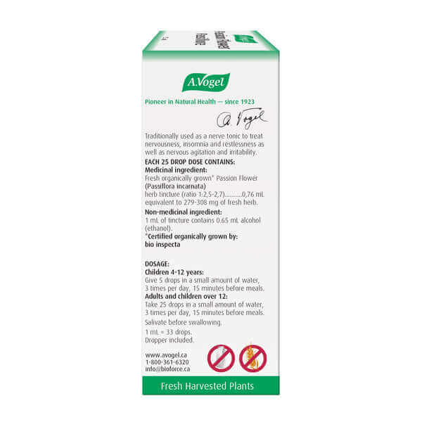 A. Vogel Passion Flower - Nervousness, Restlessness and Insomnia 50 mL - Image 2