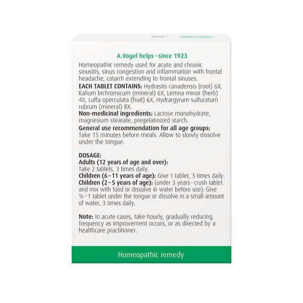 A. Vogel Sinna Tablets for Sinus congestion 120 Tablets - Image 4