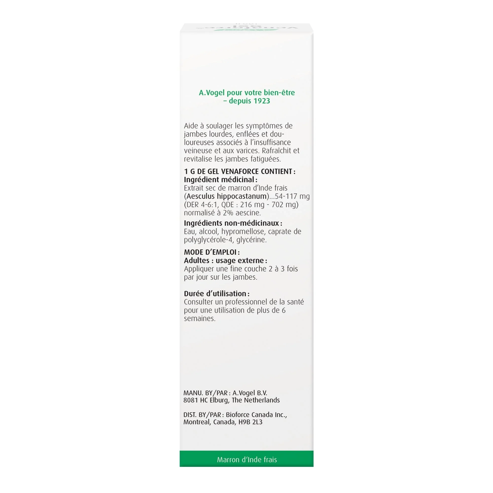 A. Vogel Venaforce® Gel - Horse chestnut 100 Grams gel for tired, aching legs - Image 3