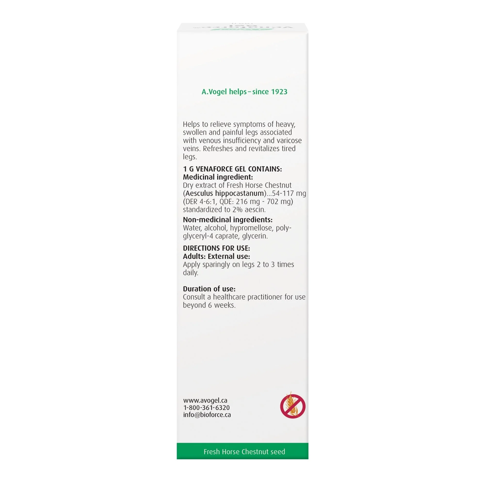 A. Vogel Venaforce® Gel - Horse chestnut 100 Grams gel for tired, aching legs - Image 4