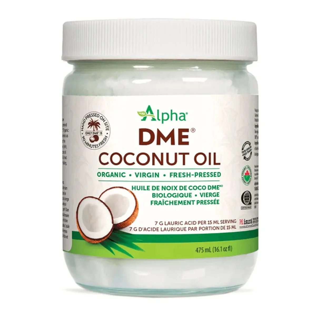 Alpha Health DME Organic Coconut Oil 475mL