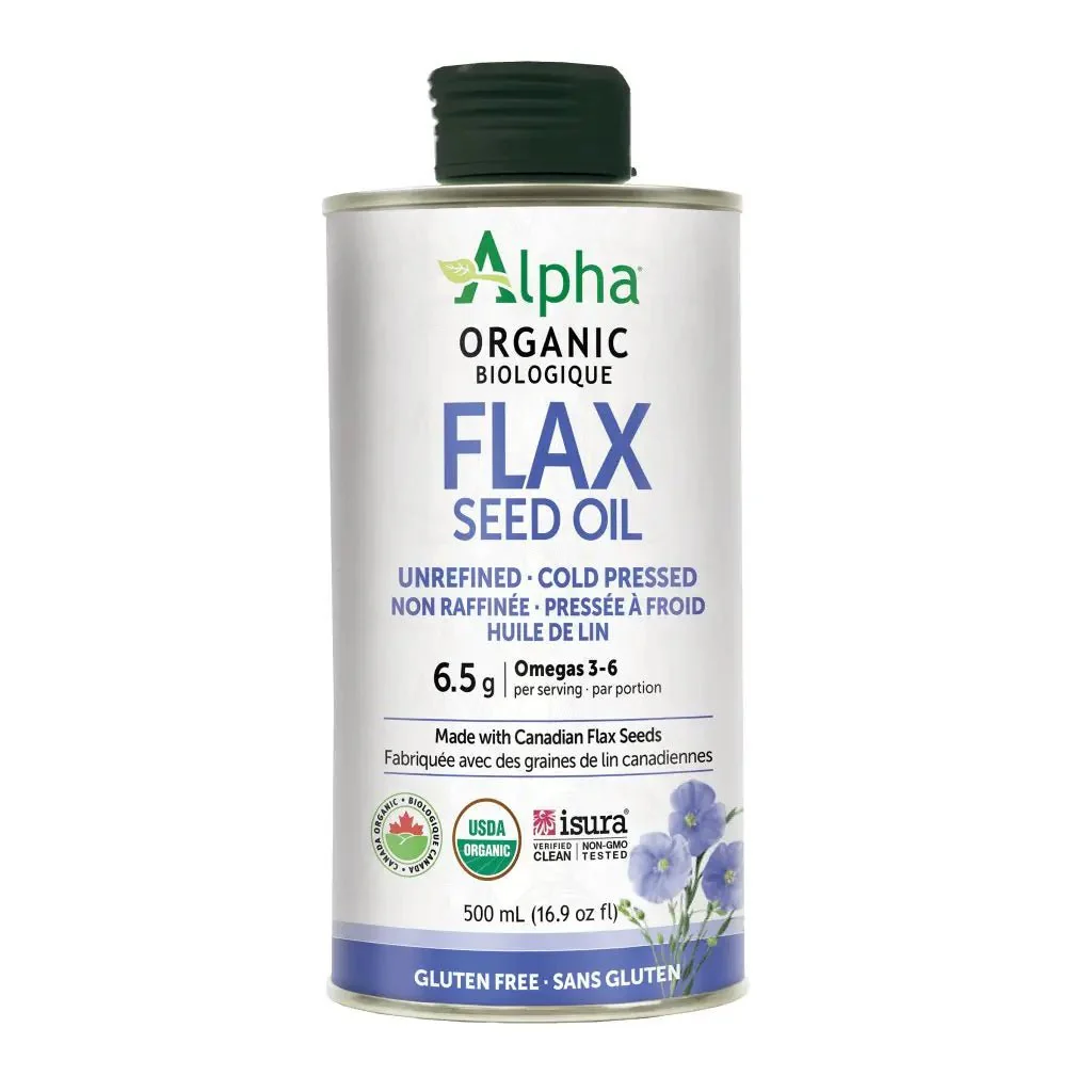 Alpha Health Organic Cold-Pressed Unrefined Flax Seed oil 500mL