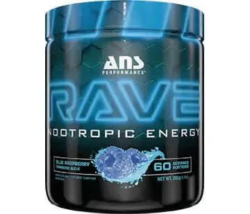 ANS Rave 252 Grams, Blue Raspberry, Nootrobic Energy