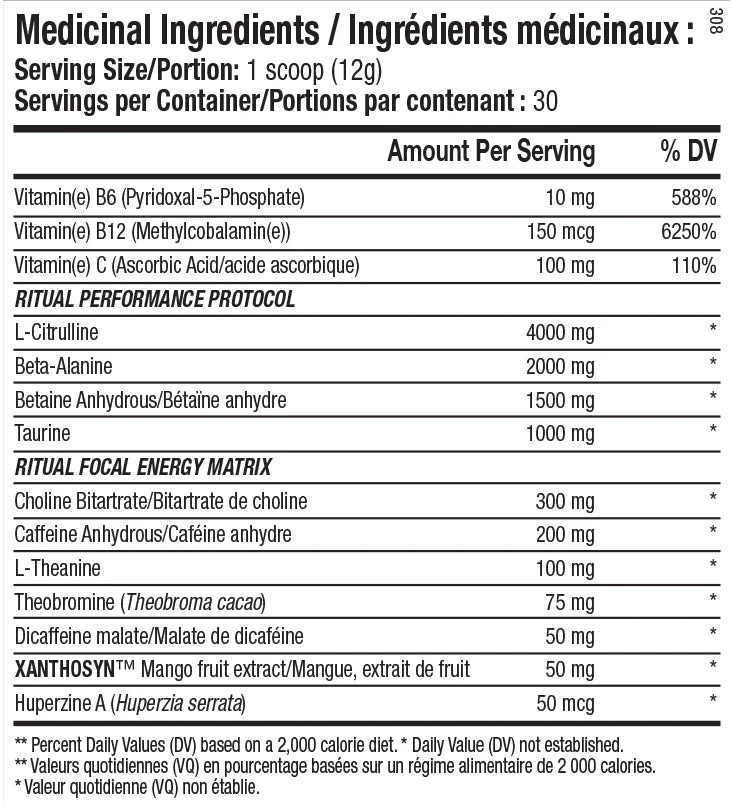 ANS Ritual Pre-workout 360 Grams 33 Servings - Image 2