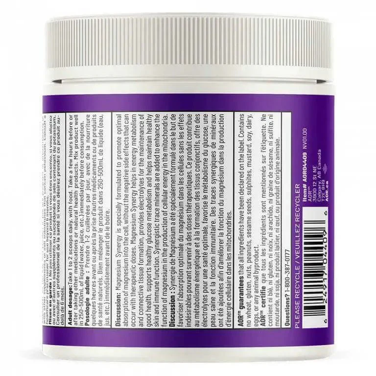 AOR Magnesium Synergy 209 Grams, 30 Servings - Image 3