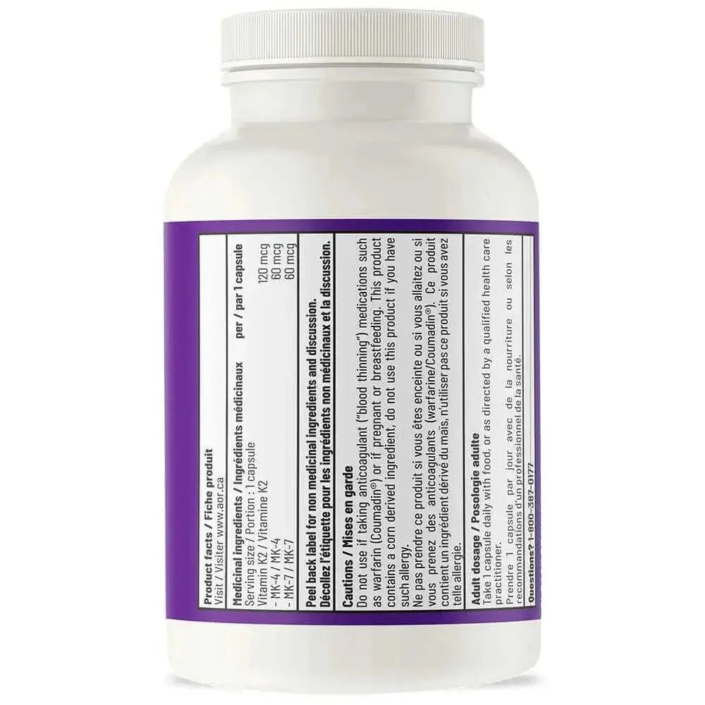 AOR Vitamin K2 60 Veg Softgels - Image 2