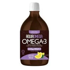 Aqua Omega High DHA Omega3 - Lemon Flavor 450 ML