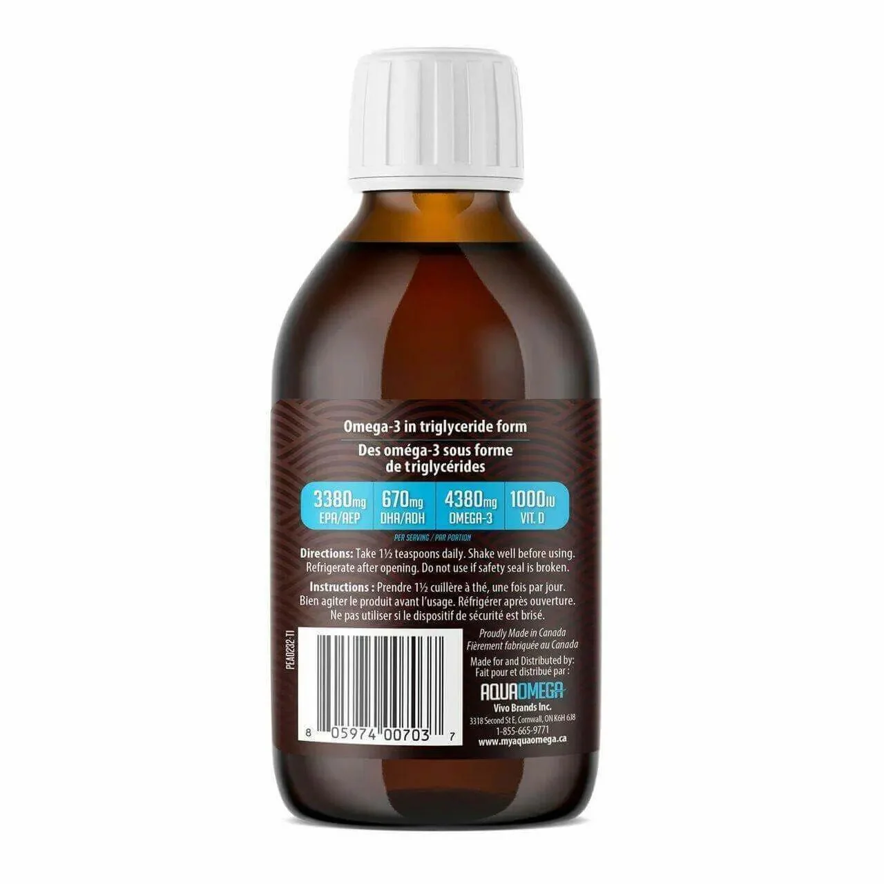 Aqua Omega High EPA Omega3 - Lemon Flavor 450mL - Image 3