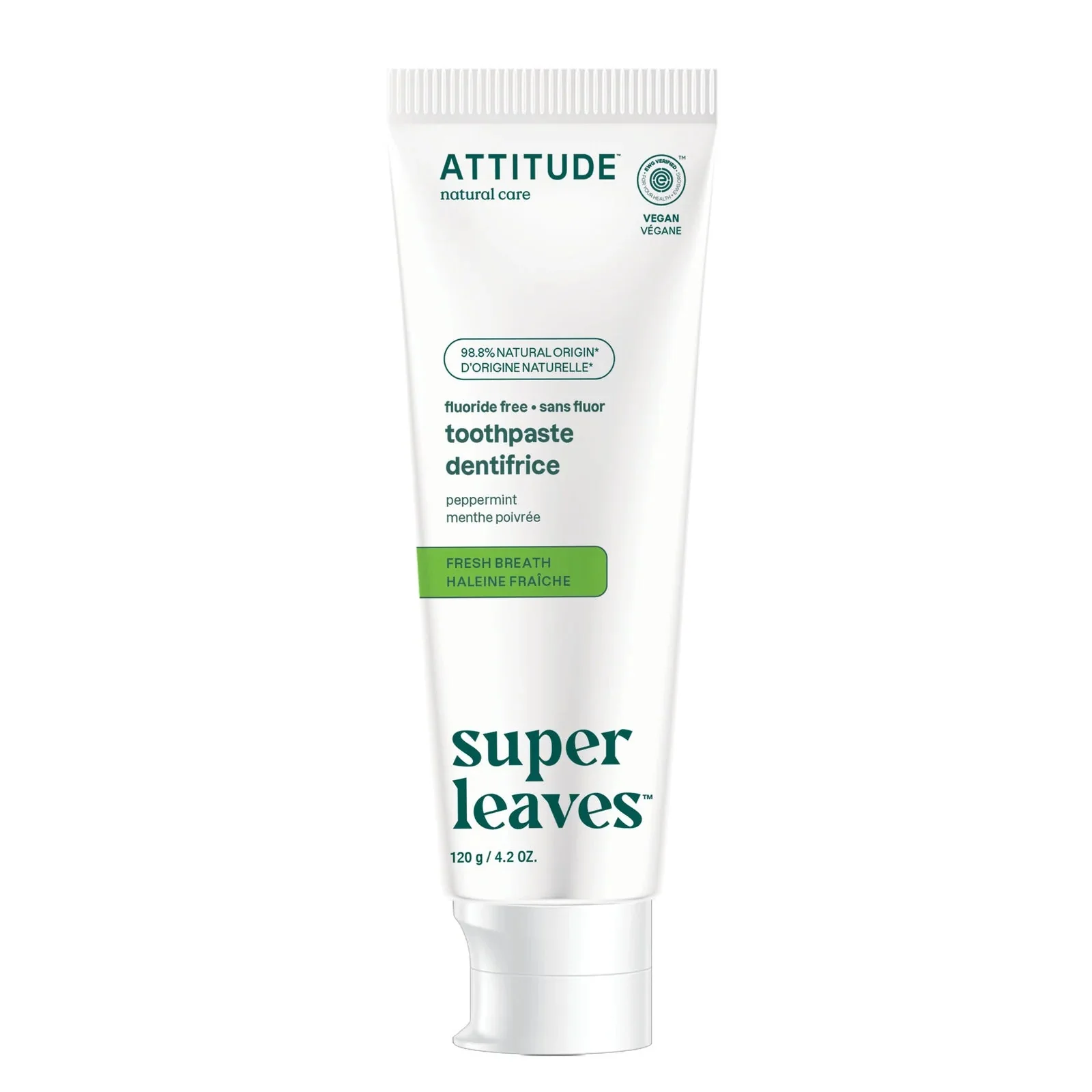 Attitude Adult Toothpaste Fresh Breath 120mL, Flouride Free