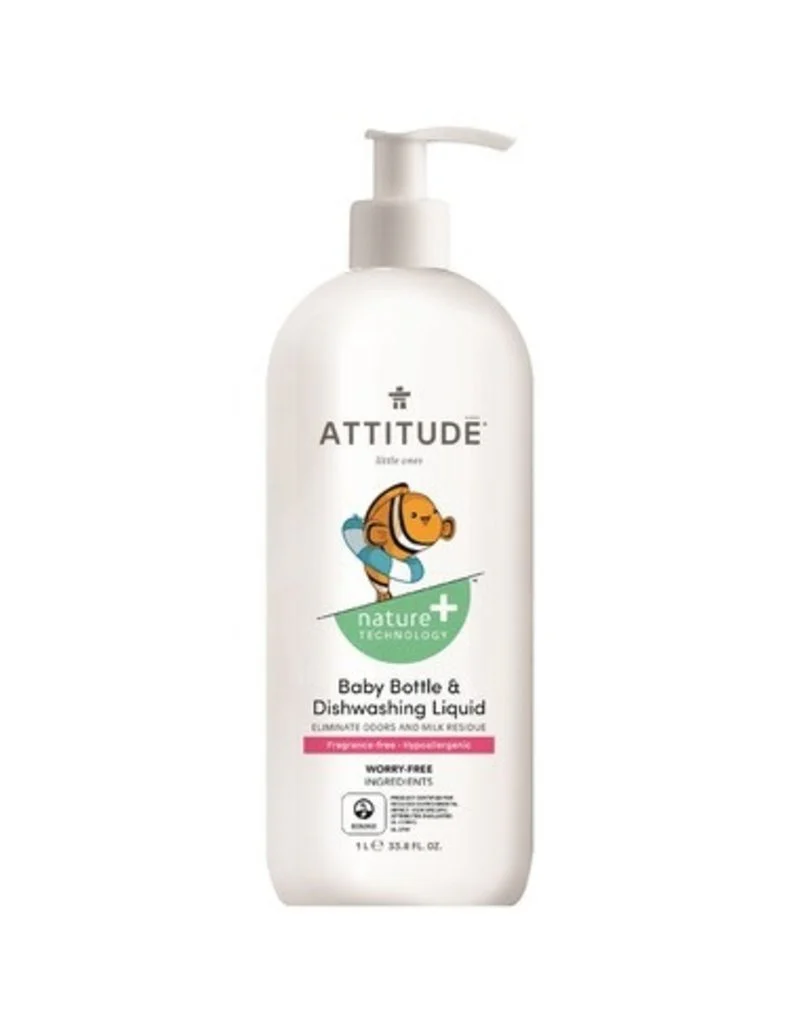 Attitude Baby Bottle & Dishwashing Liquid 1L, Fragrance-Free
