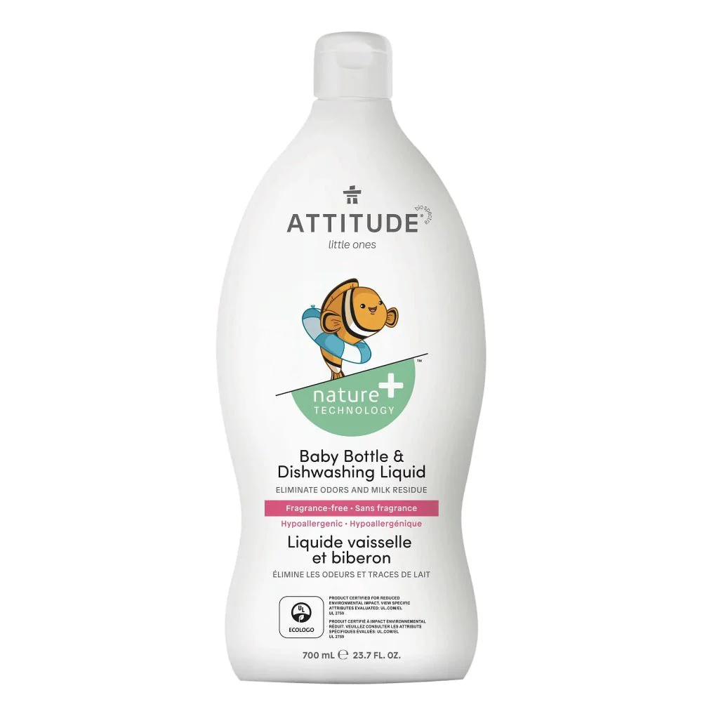 Attitude Baby Bottle & Dishwashing Liquid 700mL, Unscented