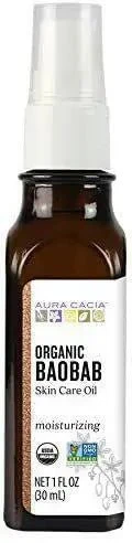 Aura Cacia Organic Skin Care Oil, Baobab, 1-Fluid Ounce 30mL