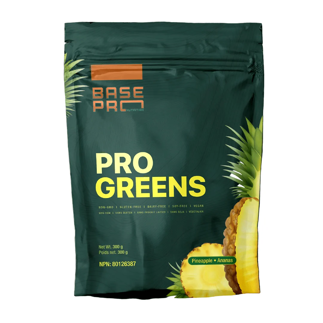 Base Pro Nutrition Pro Greens Powder- Pineapple 300 grams