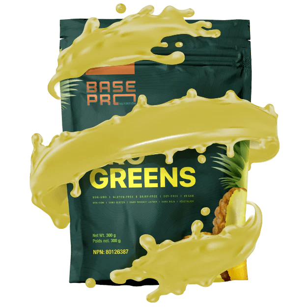 Base Pro Nutrition Pro Greens Powder- Pineapple 300 grams - Image 2