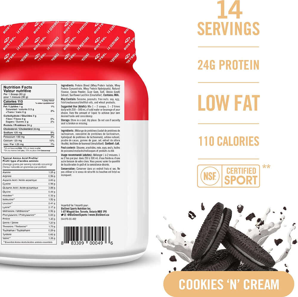 Biosteel 100% Whey Protein Cookies 'N' Cream 14 Servings - Image 2