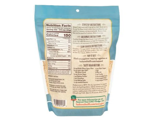 Bob's Red Mill Organic Oats Bran 510 Grams, Hot Cereal - Image 2