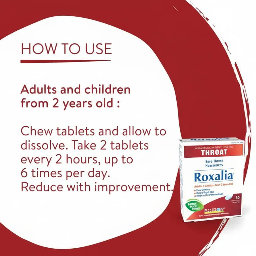 Boiron Roxalia 60 Chewable Tablets, Sore Throat - Image 4