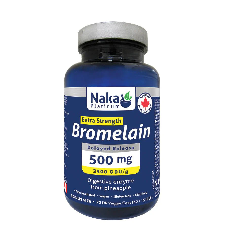 Extra Strength Bromelain 500mg 2400 GDU/g 75 Veg Capsules