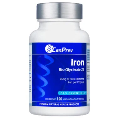 CanPrev Iron Bis-Glycinate 25mg 120 Veg Capsules