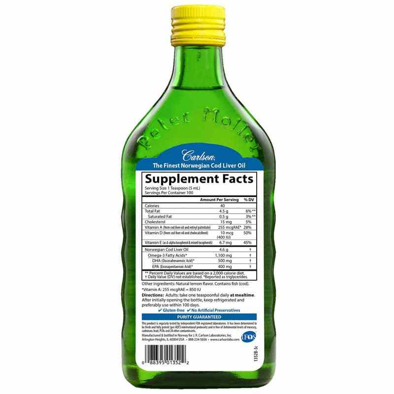 Carlson Norwegian Cod Liver Oil Liquid - Image 5