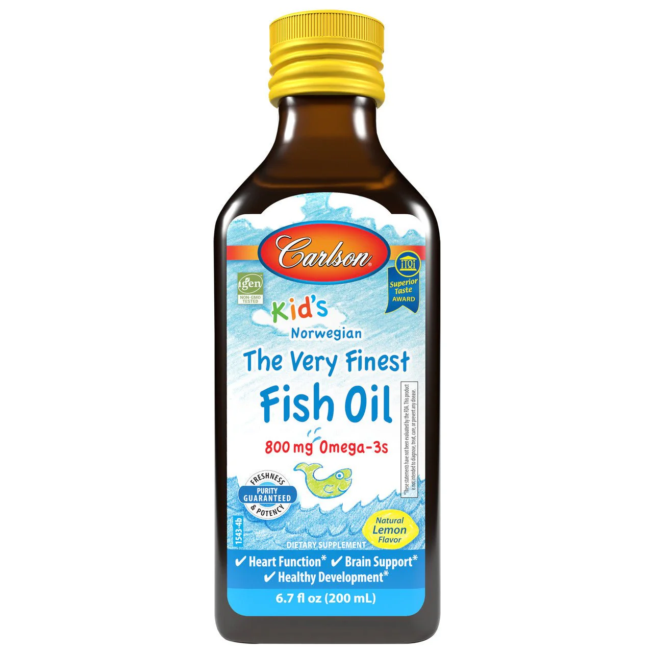 Carlson The Very Finest Kids Fish Oil 200mL, Lemon
