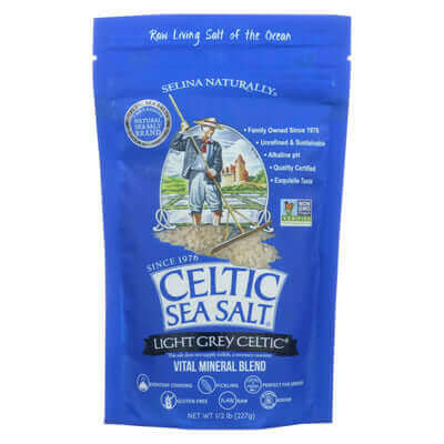 Celtic Sea Salt Light Grey Resealable Bag 227 Grams