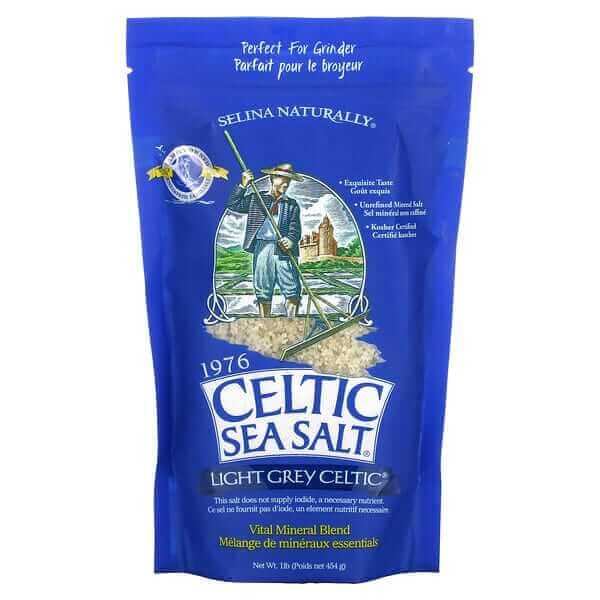 Celtic Sea Salt Light Grey Resealable Bag 454 Grams