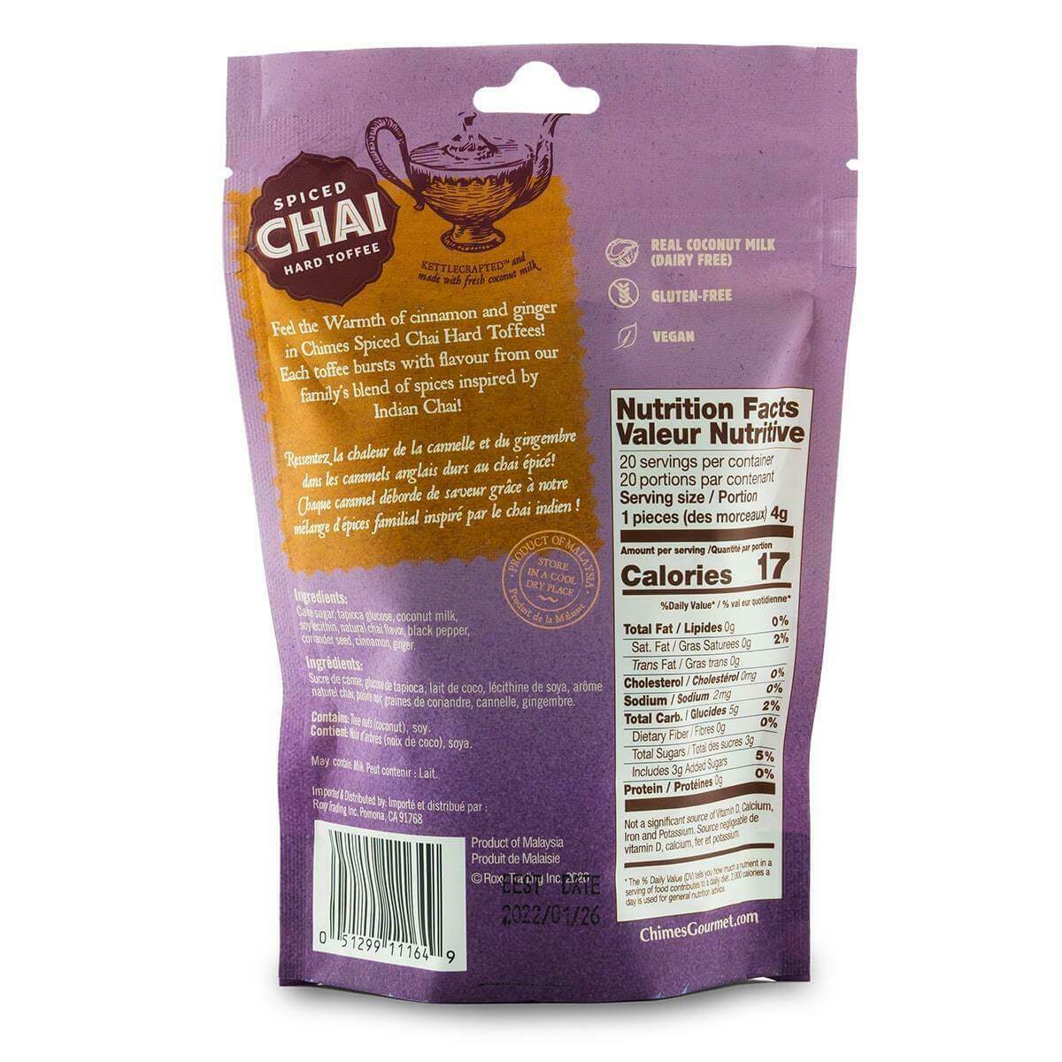 Chimes Coconut Spiced Chai Toffee Candy 100 Grams - Image 3