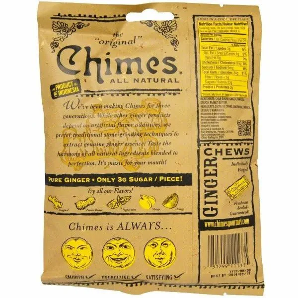 Chimes Ginger Chews Peanut Butter 141.8 Grams - Image 2