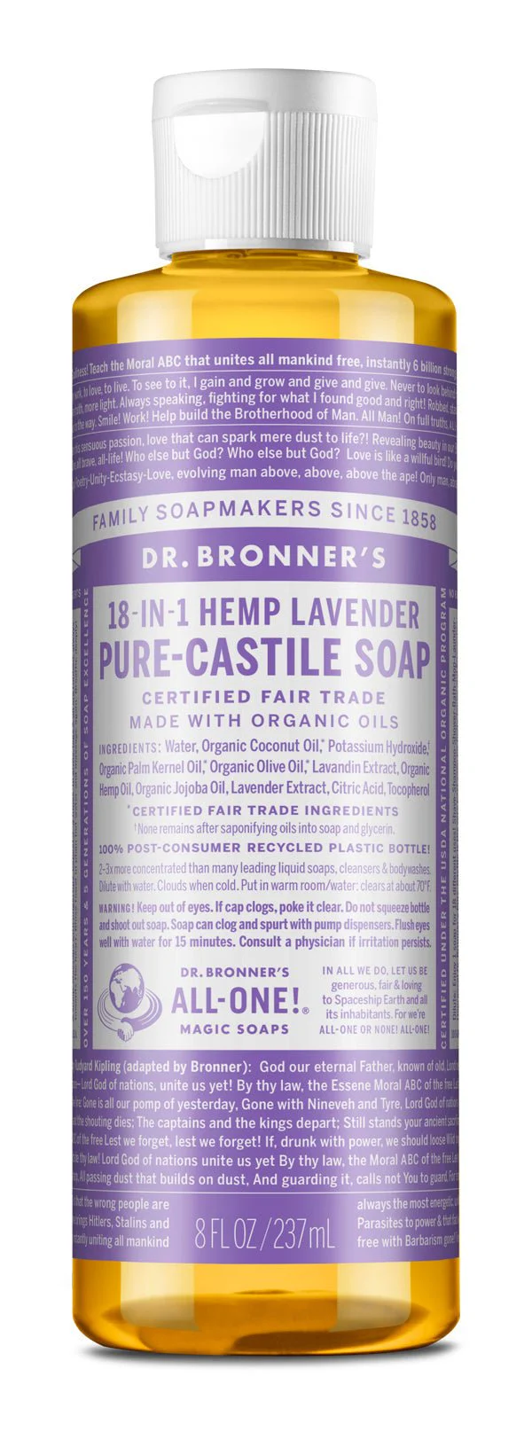 Dr. Bronner's 18-IN-1 Pure-Castile Lavender Liquid Soap