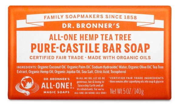 Dr. Bronner's Pure-Castile Bar Soap Tea Tree 140g