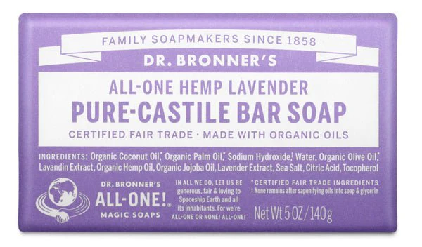 Dr. Bronner's Pure-Castile Bar Soap Lavender 140g