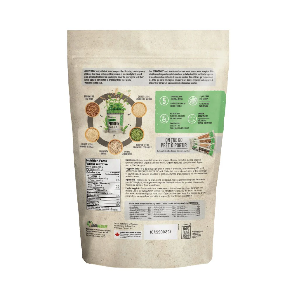 Iron Vegan Sprouted Protein - Unflavoured 1 kg - Image 2