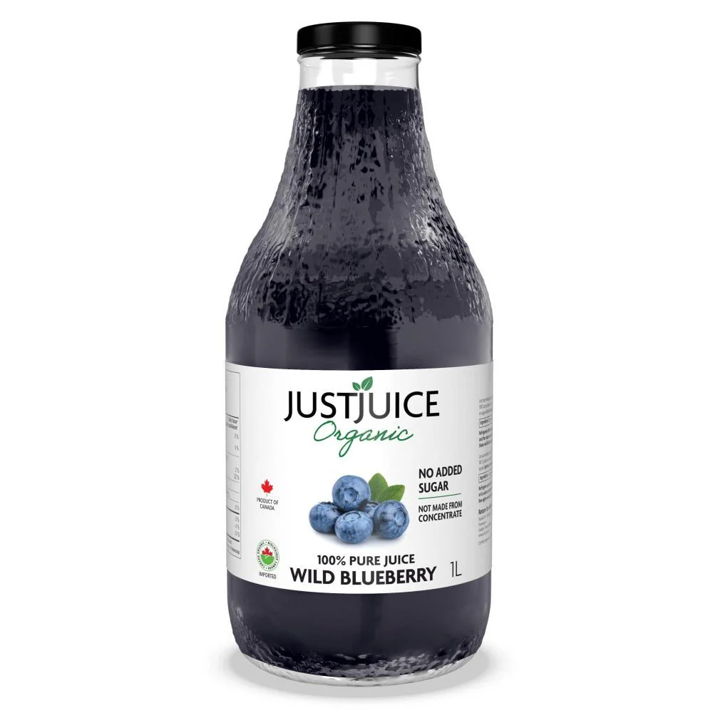 Just Juice 100% Pure Organic Wild Blueberry Juice 1L
