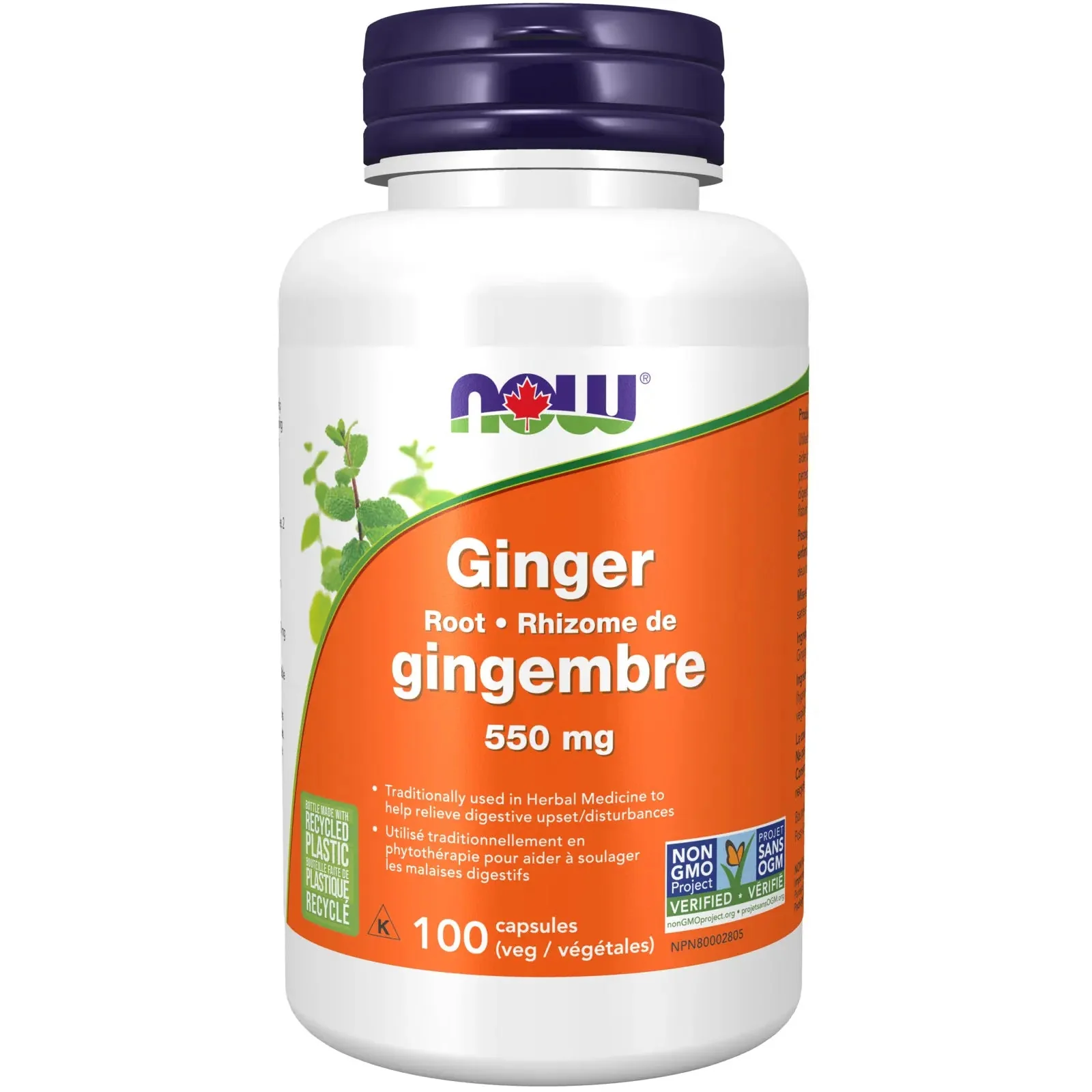 Now Ginger Root 550mg 100 Veg Capsules