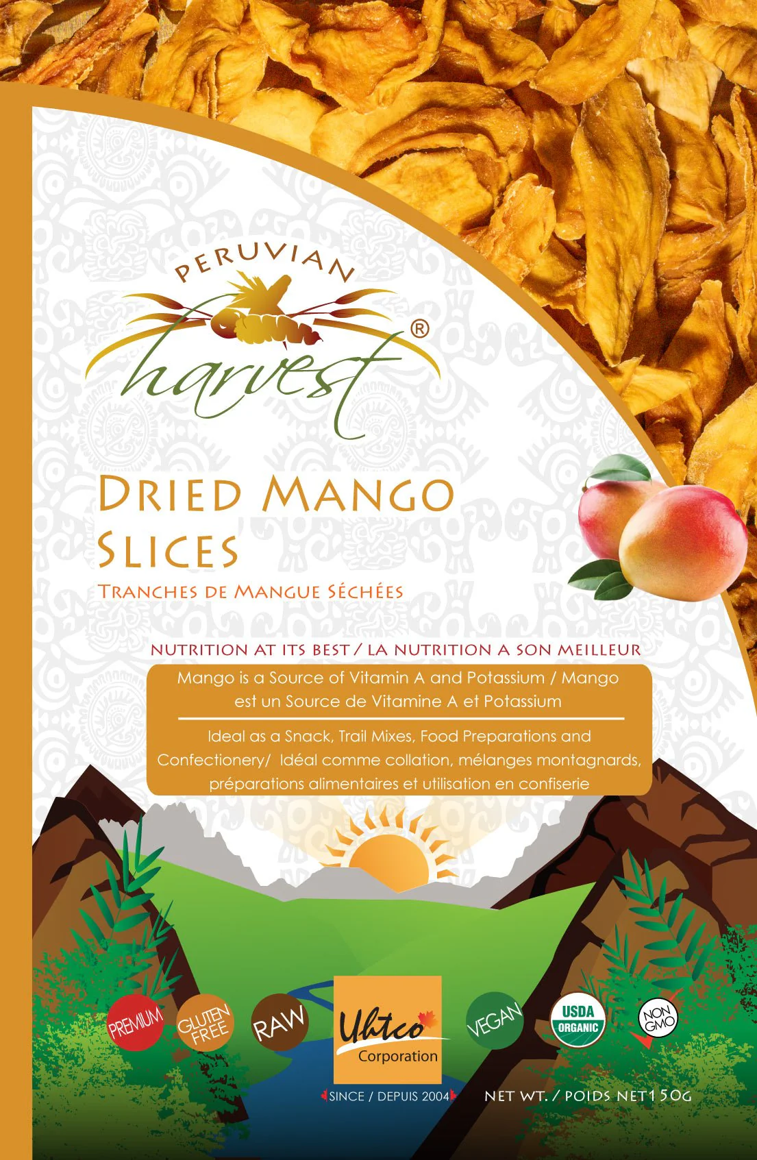 Peruvian Harvest Organic Dried Mango Slices 150 Grams