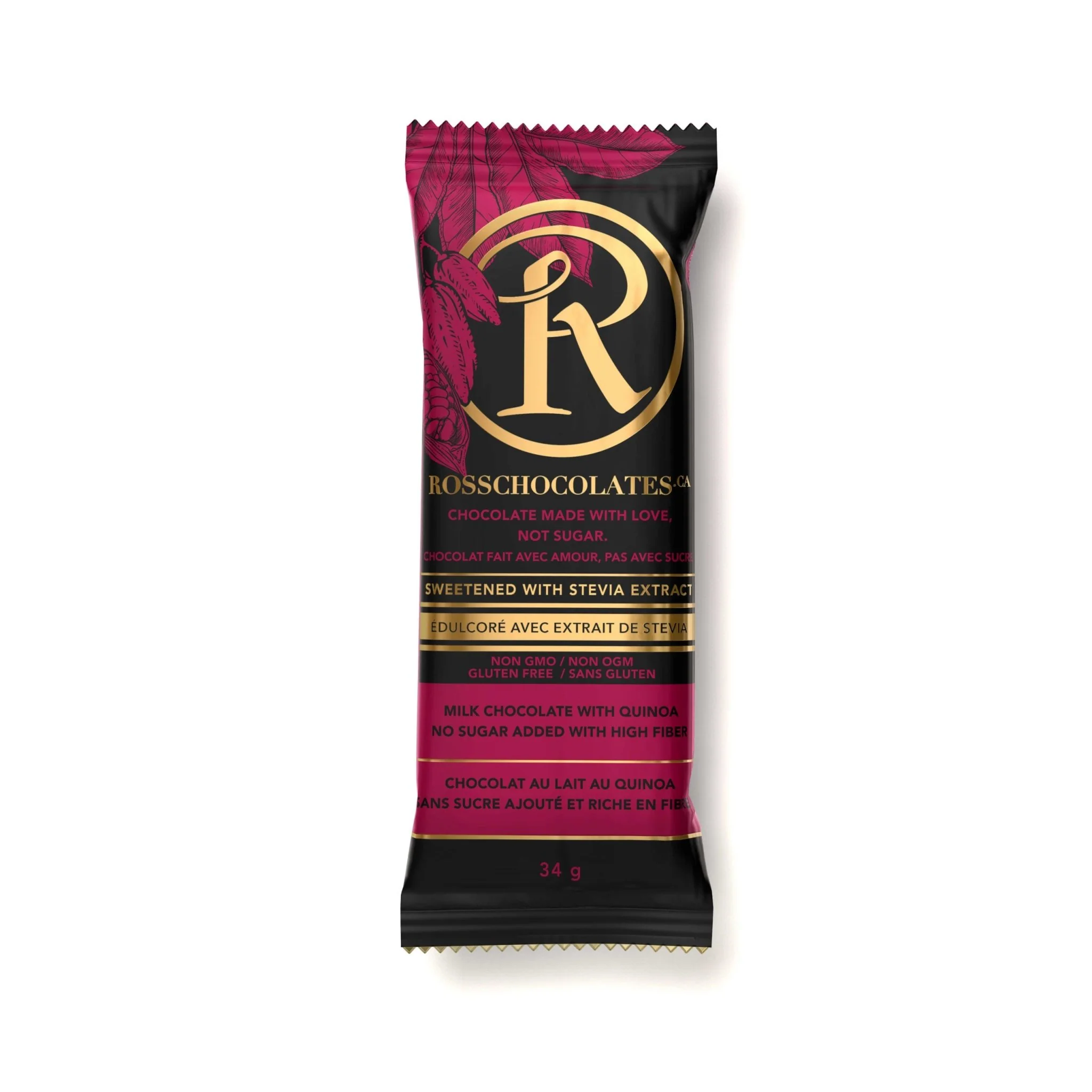 Ross Chocolates Milk Chocolate with Quinoa Bar 34 Grams