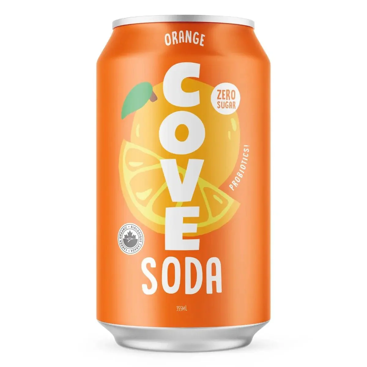 Cove Probiotic Soda, Orange 355mL, Zero Sugar