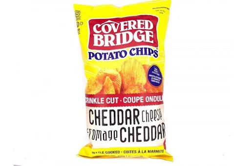 Covered Bridge Potato Chips, Crinkle Cut, Cheddar 170 Grams
