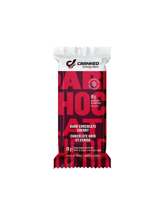 Cranked Energy Fresh Protein Bar Dark Chocolate Cherry 70 Grams