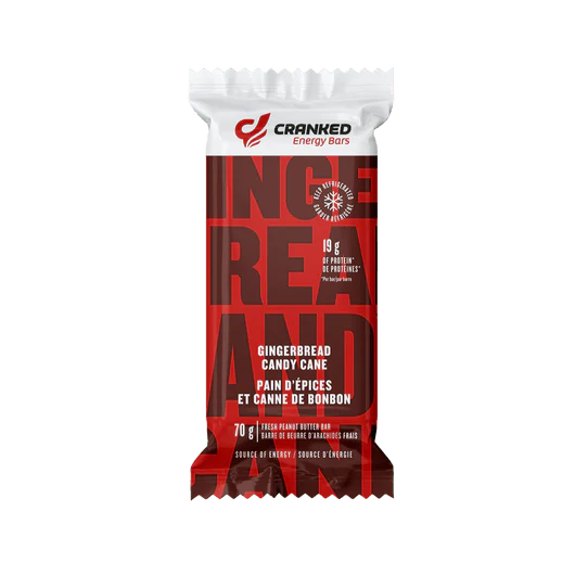 Cranked Energy Fresh Protein Bar Gingerbread Candy Cane 70 Grams