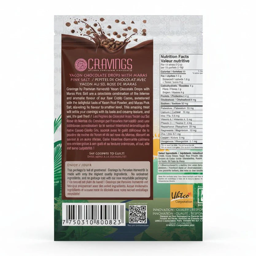 Peruvian Harvest Cravings Yacon Chocolate Drops 125 Grams - Image 2