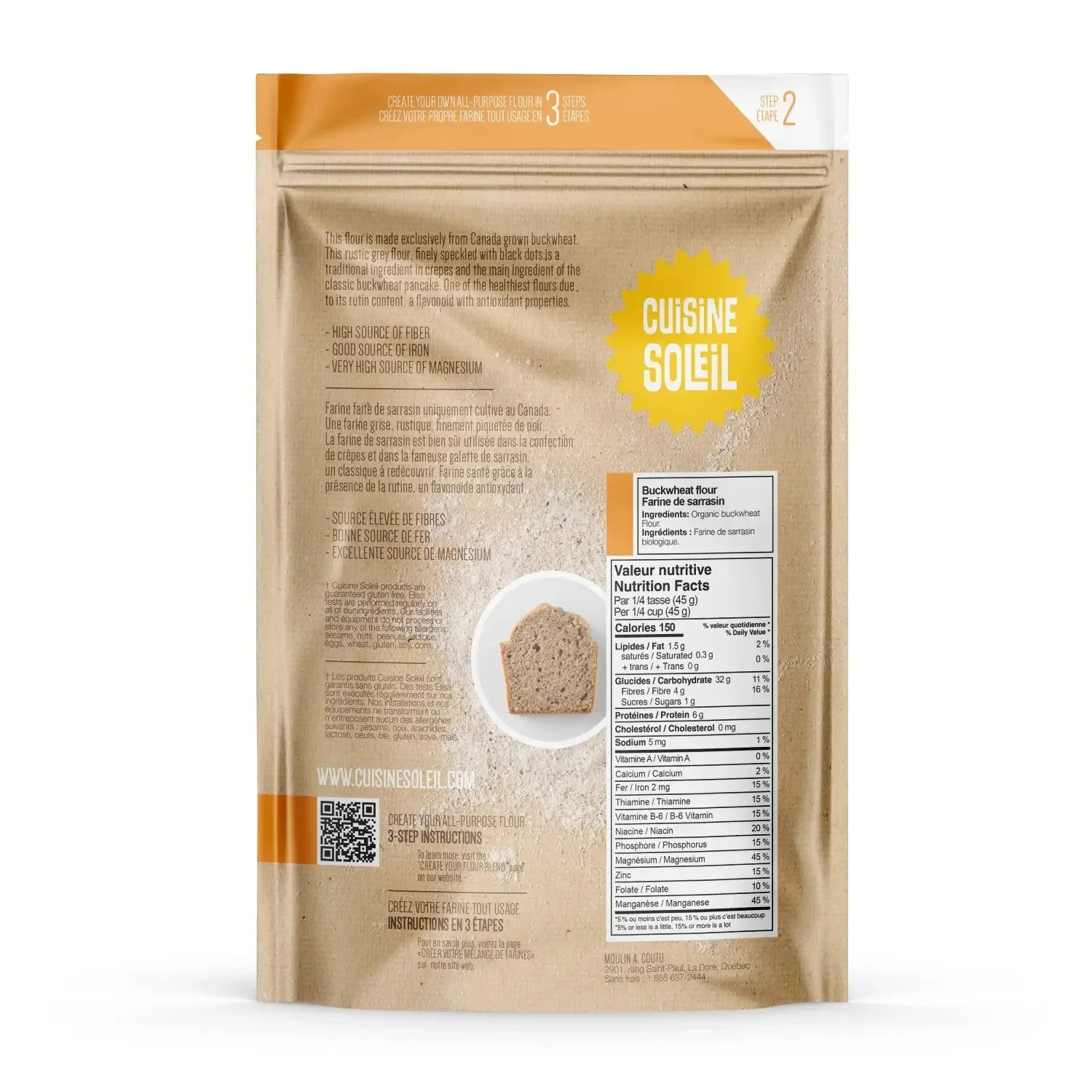 Cuisine Soleil Organic Buckwheat Flour 1 Kg - Image 2