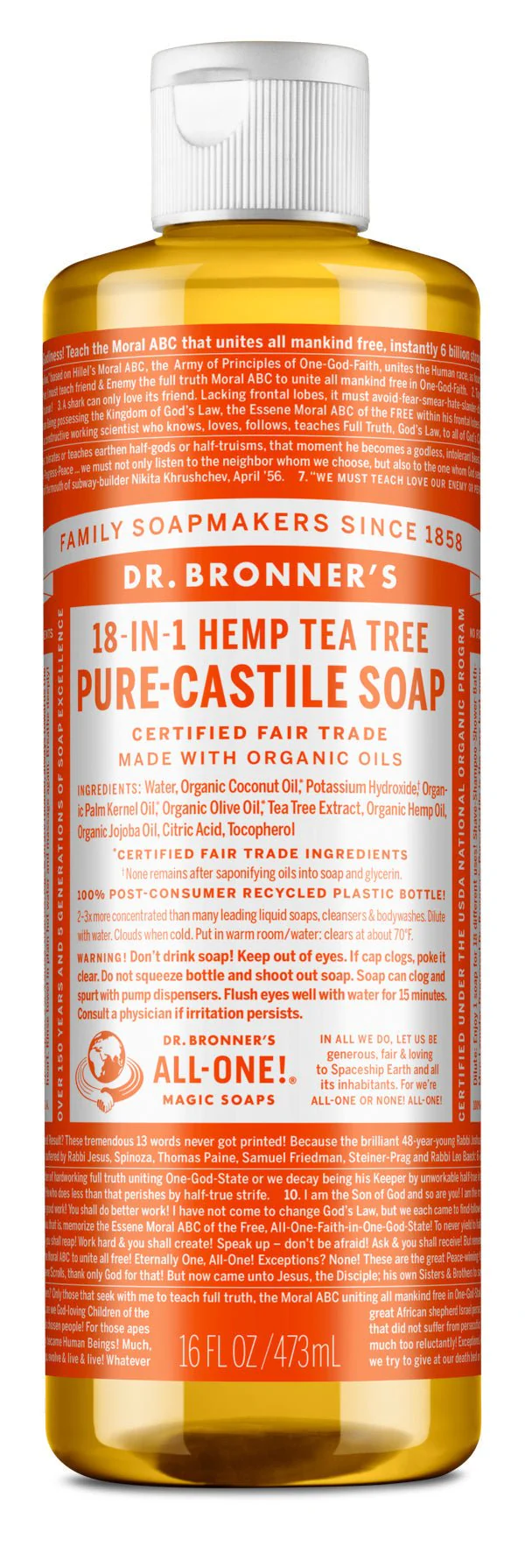 Dr. Bronner's 18-IN-1 TeaTree Pure-Castille Soap - Image 2