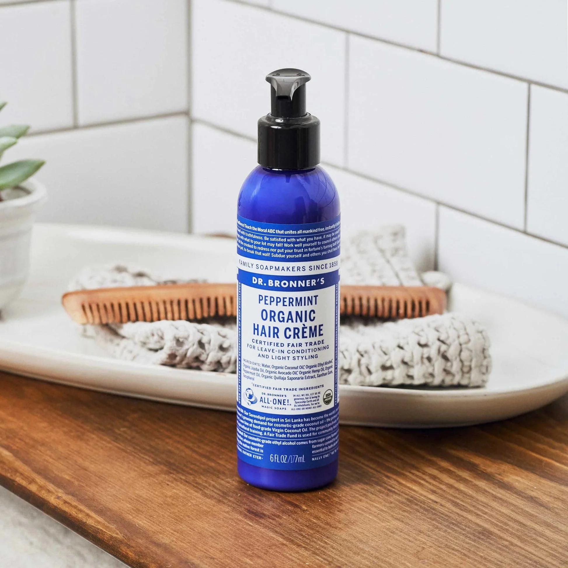 Dr. Bronners Peppermint Organic Hair Conditioner & Styling Cream 177mL - Image 2