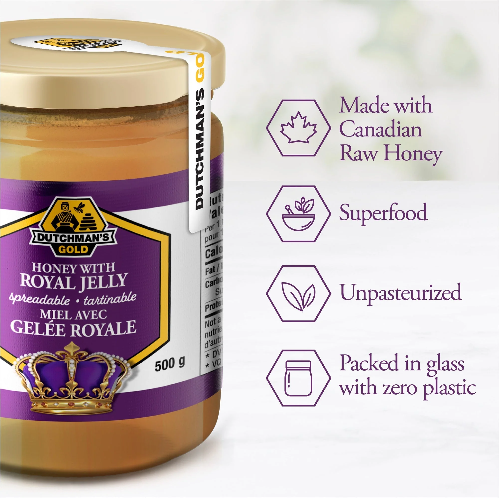 Dutchman's Gold Honey with Royal Jelly 500 Grams - Image 2