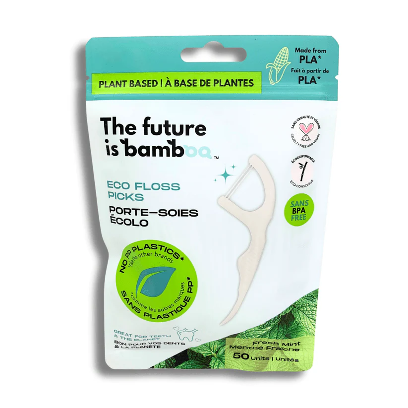 The future is bamboo Eco Floss Picks (Plant-Based) 50 Count – Fresh Mint