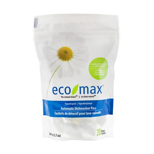 Ecomax Automatic Dishwasher Pacs, 20 Pacs, Fragrance-Free